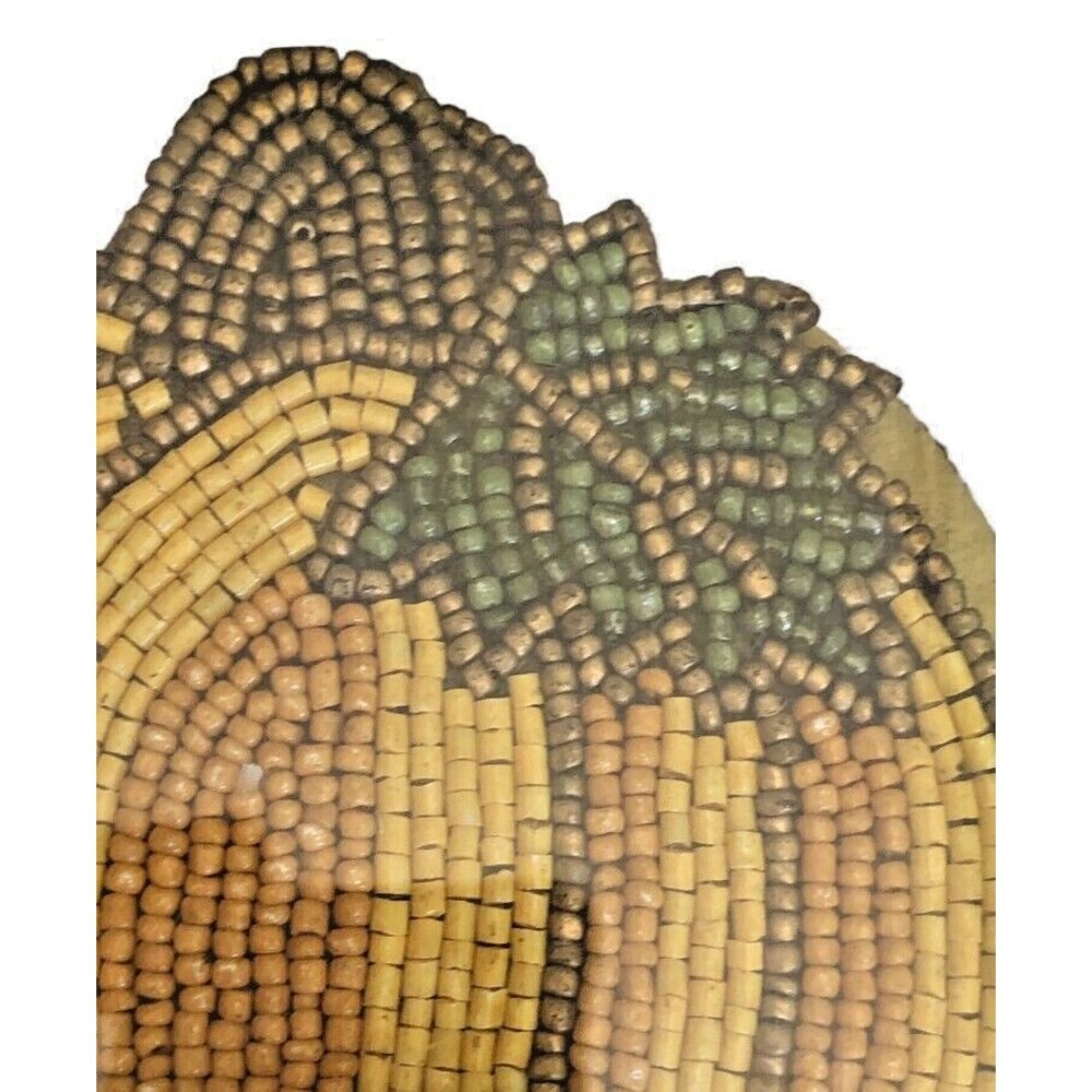 Tahari Pumpkin 5" Beverage Coasters Set of 4 Beaded Fall Thanksgiving Autumn - Picture 3 of 6